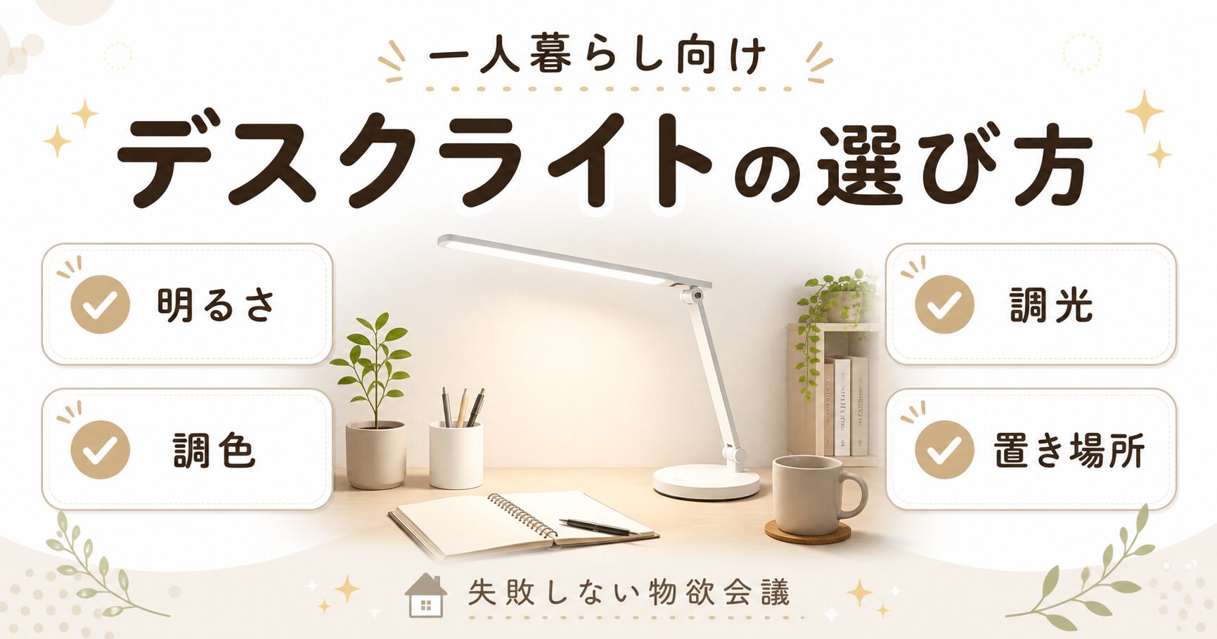 一人暮らし向けデスクライトの選び方