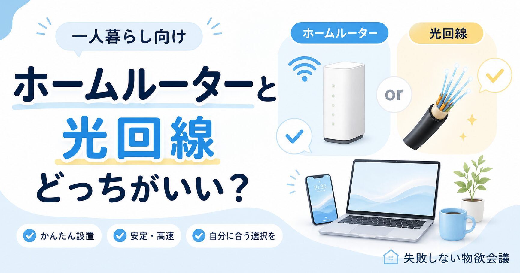 一人暮らし向け ホームルーターと光回線