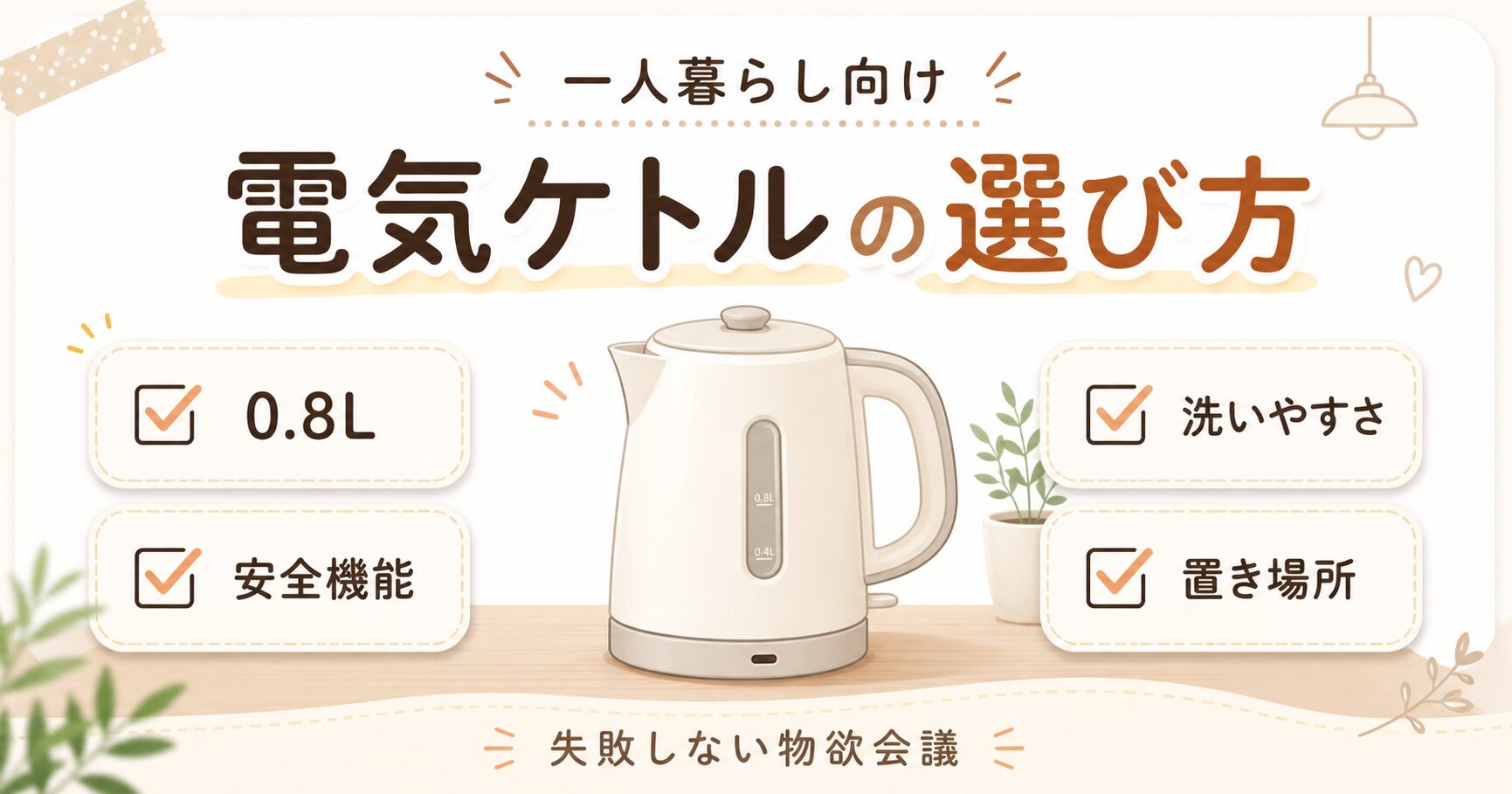 一人暮らし向け電気ケトルの選び方