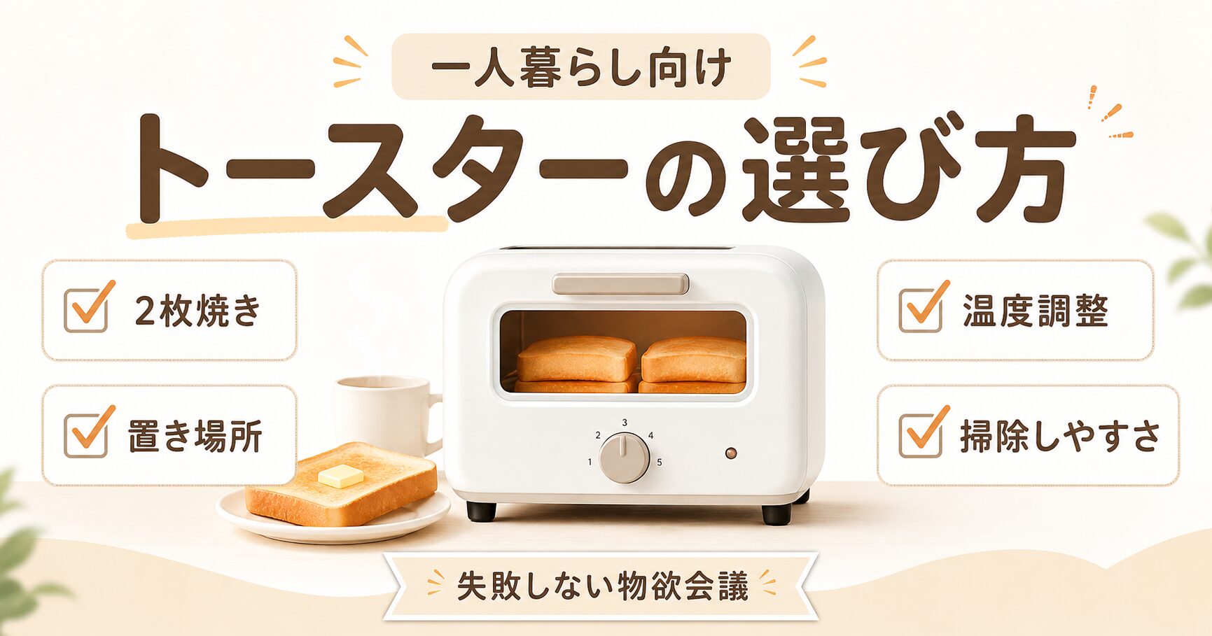 一人暮らし向けトースターの選び方