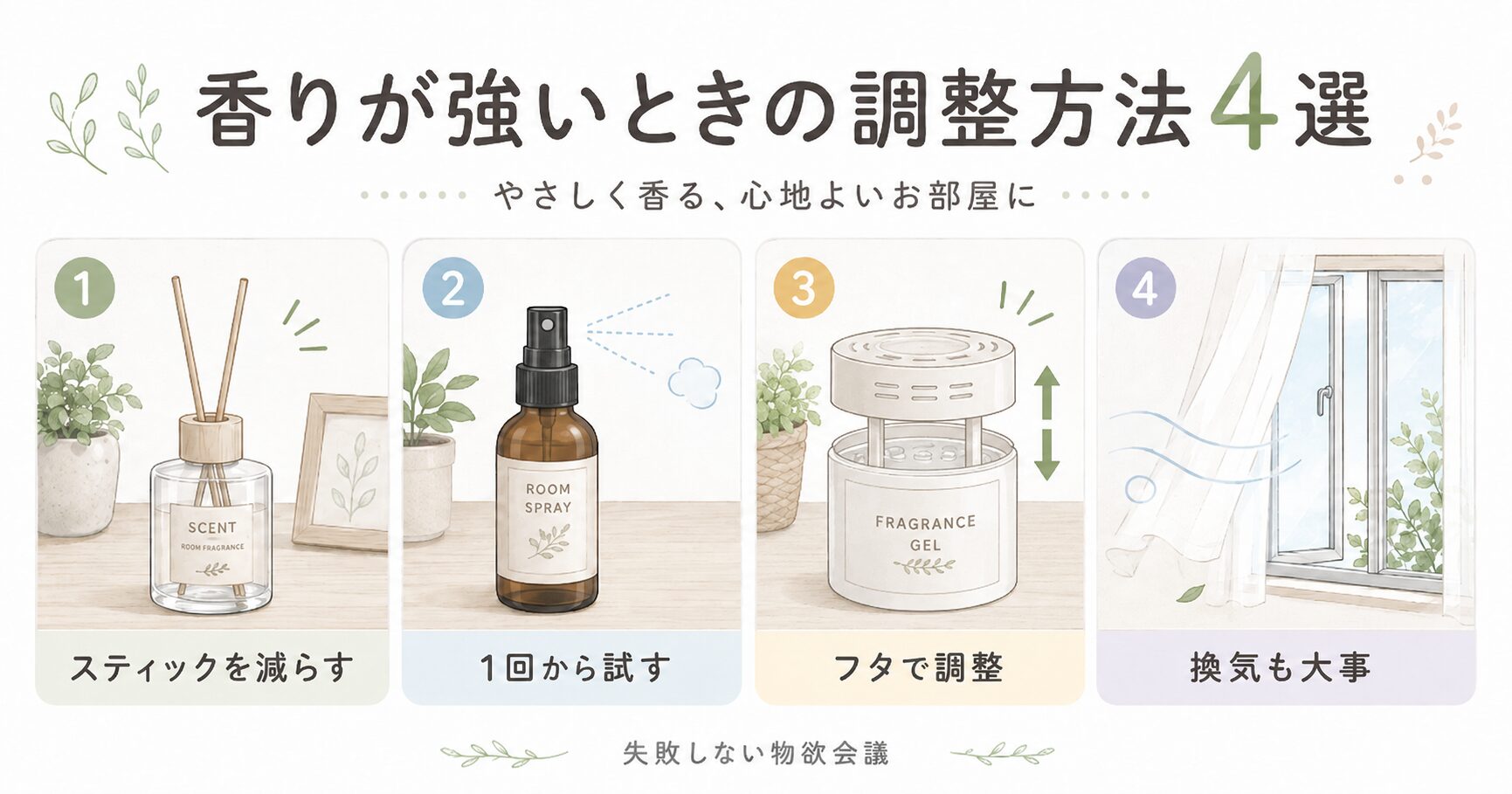 ルームフレグランスの香りが強すぎる時の調整方法