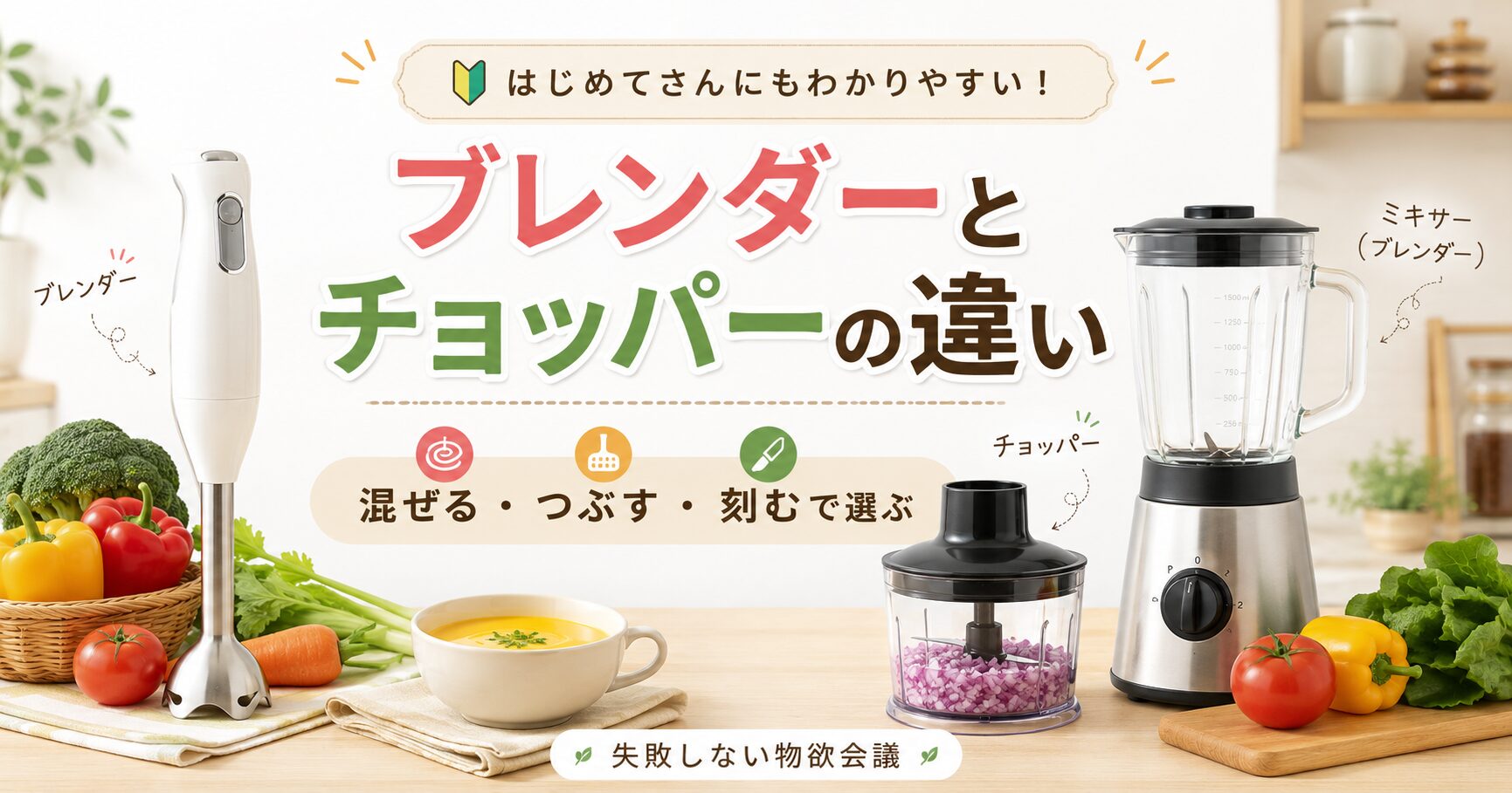 ブレンダーとチョッパーの違い